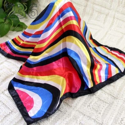 Vintage Ladies Women Silk Satin Scarves Ladies Small Square Wrap Head Shawl 236 - Image 1 of 4