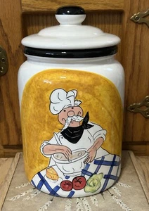 Large Chef Storage Jar Canister Cookie Jar Italian French 10" - Picture 1 of 6