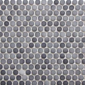 Grey Mix Penny Round Porcelain Mosaic Tile - Picture 1 of 3