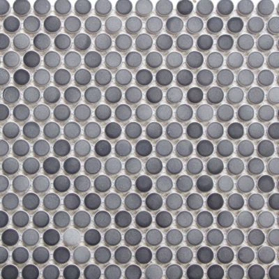 Grey Mix Penny Round Porcelain Mosaic Tile - Image 1 of 3