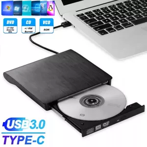 Slim External CD DVD RW Drive USB 3.0 Writer Burner Player Black For Laptop PC - Picture 1 of 11