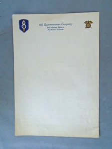 8th Quartermaster Company Fort Carson Colorado letterhead - Picture 1 of 3