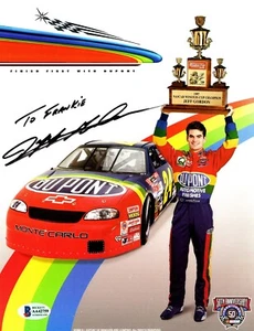 TO FRANKIE Jeff Gordon firmato Nascar 8x10 pollici foto o taglio HOF BECKETT BAS COA - Foto 1 di 2