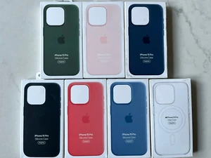 NEW Genuine Apple iPhone 15 PRO (6.1") Silicone or Hard Case w/Magsafe - Picture 1 of 10