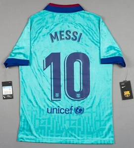MAGLIA LEO MESSI FC BARCELLONA 2019-20 AWAY TERZA MAGLIA ORIGINALE M NUOVA CON ETICHETTE - Foto 1 di 15