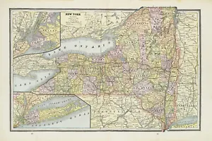 Large 1887 Cram's Map of New York - Picture 1 of 2
