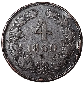 1860B AUSTRIA 4 KREUZER-FN, Details-KM 2194-FREE USA SHIPPING - Picture 1 of 2