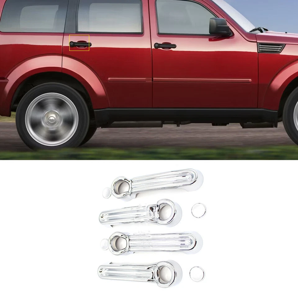 For DODGE NITRO 2007 08 2009 2010 2011 2012 Chrome Door Handle COVERS Overlays  Foto 1 de 3