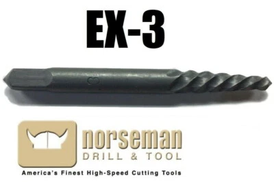 Norseman / Viking 57120 Spiral Flute Screw Extractor EX3 EX-3 (QTY. 1)