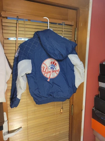 Vintage 80s 90s New York Yankees Starter Jacket Winter Puffer Big Patch Kid's L Cover