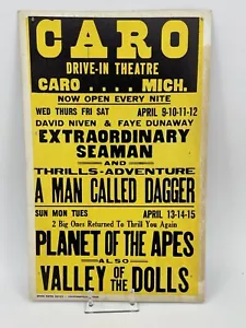 Vintage Strand Theater Poster Caro, MI Drive-in 22x14 Der Planet der Affen - Bild 1 von 2