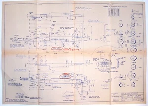 General Mills / Airfix archive. Scale measurements Lockheed U2. Hand annotations - Picture 1 of 5