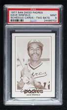 1977 San Diego Padres Schedule Cards Dave Winfield PSA 9 MINT HOF