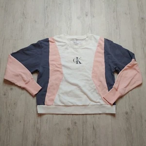 Calvin Klein Jeans Women's Colourblock Sweatshirt Crew Neck Pullover Size S - Picture 1 of 9