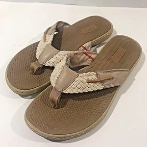 Maui Island Top-Sider Sandals Flip Flops Woven Shark Leather Upper Womens Sz 8M - Picture 1 of 9