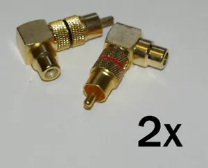 2 x HIGHEND RCA Cinch Winkel Adapter vergoldet - HQ - Picture 1 of 1