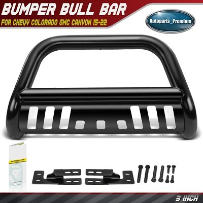 Protector de rejilla de empuje de parachoques delantero Bull Bar de 3" para Chevy Colorado GMC Canyon 15-22 Foto 1 de 4