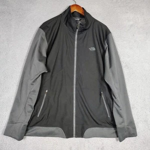 The North Face Kadet Jacket Men's 2XL Black Gray Full Zip Mock Neck Performance - Picture 1 of 12