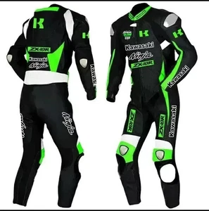 Kawasaki Ninja motorbike/moto original cowhide leather racing suit - Picture 1 of 8