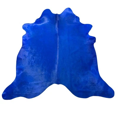 Tapete de couro azul escuro tingido tamanho: 7,5x7 pés J-010 - Imagem 1 de 4