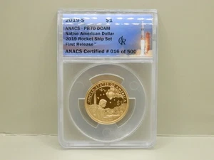 2019-S SACAGAWEA NATIVE AMERICAN DOLLAR ROCKET SHIP SET ANACS PR70DCAM - Picture 1 of 4