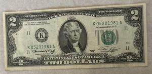 1976 $2 Birthday Note Fancy Serial 05201981 May 20 1981 - Picture 1 of 2