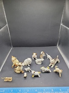 14 Vintage Bone China/other Mini Cats,dogs,bear Figurines. - Picture 1 of 20