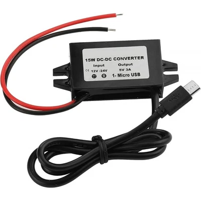 Conversor DC-DC 12V para 5V módulo step down adaptador de alimentação de saída USB - Imagem 1 de 4