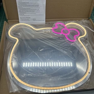 Neu! 14”x12” Hello Kitty Neonbeleuchtung Spiegel USB Power - Bild 1 von 2