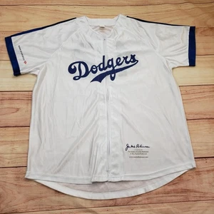 Los Angeles Dodgers Full Zip Jersey Mens XL Blue MLB Baseball Jackie Robinson 42 - Picture 1 of 9