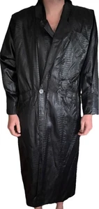 Vintage Maggie Lawrence Trench Coat Size 14 80's Black Goth Dark Romantic Plus - Picture 1 of 12