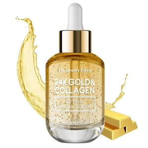 Kollagen Serum für Gesicht mit 24k Gold - Dermatologisch getestet - Anti Aging - Bild 1 von 7