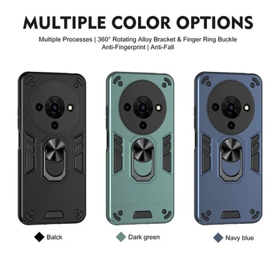 Hybrid Lens Protection Ring Stand Armor Back Case For ZTE Blade A76 A56 A36 - Image 1 of 4