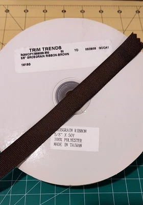 grosgrain ribbon 5/8" 50 yard spool Brown New Old Stock - Image 1 of 2