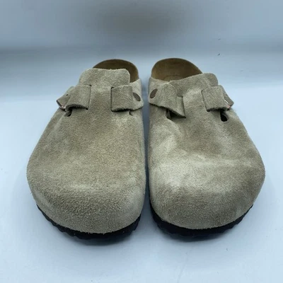 Sandalias Birkenstock Boston de gamuza de cuero topo para hombre 10 EU 43 hebilla boho nuevas sin caja Foto 1 de 4