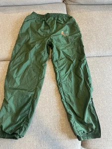 Men’s Vintage Miami Hurricanes Windbreaker Pants The U Green Medium - Picture 1 of 9