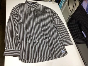 CAMISA DE VESTIR CLÁSICA TOMMY A RAYAS MARRÓN AZUL BLANCO ALGODÓN CEPILLADO GRANDE OXFORD - Imagen 1 de 4