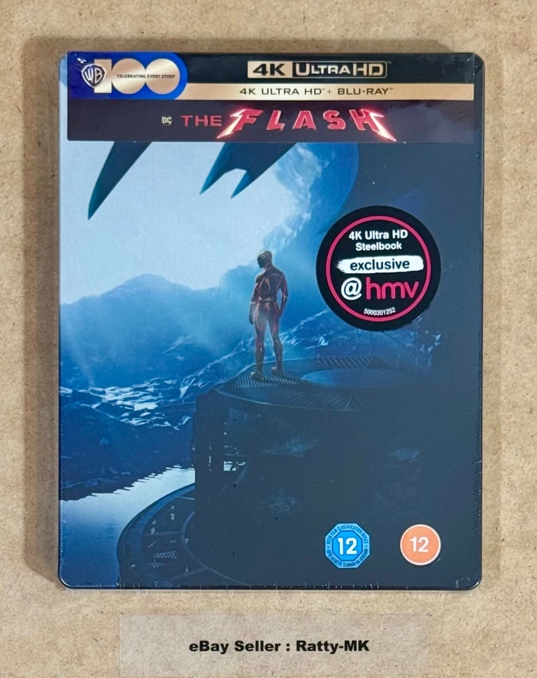 THE FLASH - UK HMV EXCLUSIVE 4K + BLU RAY STEELBOOK - NEW & SEALED - Image 1 of 4