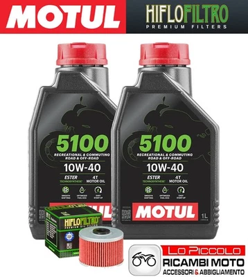 Kit Tagliando 2 OLIO [MOTUL] 5100 10w40 + FILTRO Kawasaki KLX 140 2014 2015 2016 Foto 1 de 4