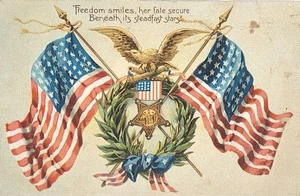 Carte postale patriotique 1908 - époque guerre civile - série jour décoration R. Tuck ~ #-7837 - Photo 1/14