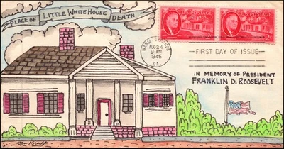 Scott 931 2 Cents Roosevelt Ben Kraft Hand Painted FDC - Unique? - Image 1 of 2