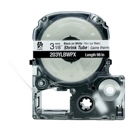 (5) Epson PX Heat Shrink Tubing 203YLBWPX 1/8" x 8ft Polyolefin 22-16 AWG Wire