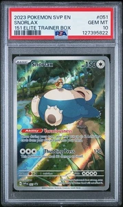 Snorlax #51 SV151 PSA 10 Gem Mint Black Star Promo Pokemon Card - Picture 1 of 2