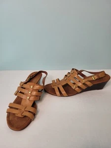 Ralph Lauren Shoes Size 8 B Womens Brown Lucetta Caged Leather Open Toe Sandal - Picture 1 of 12