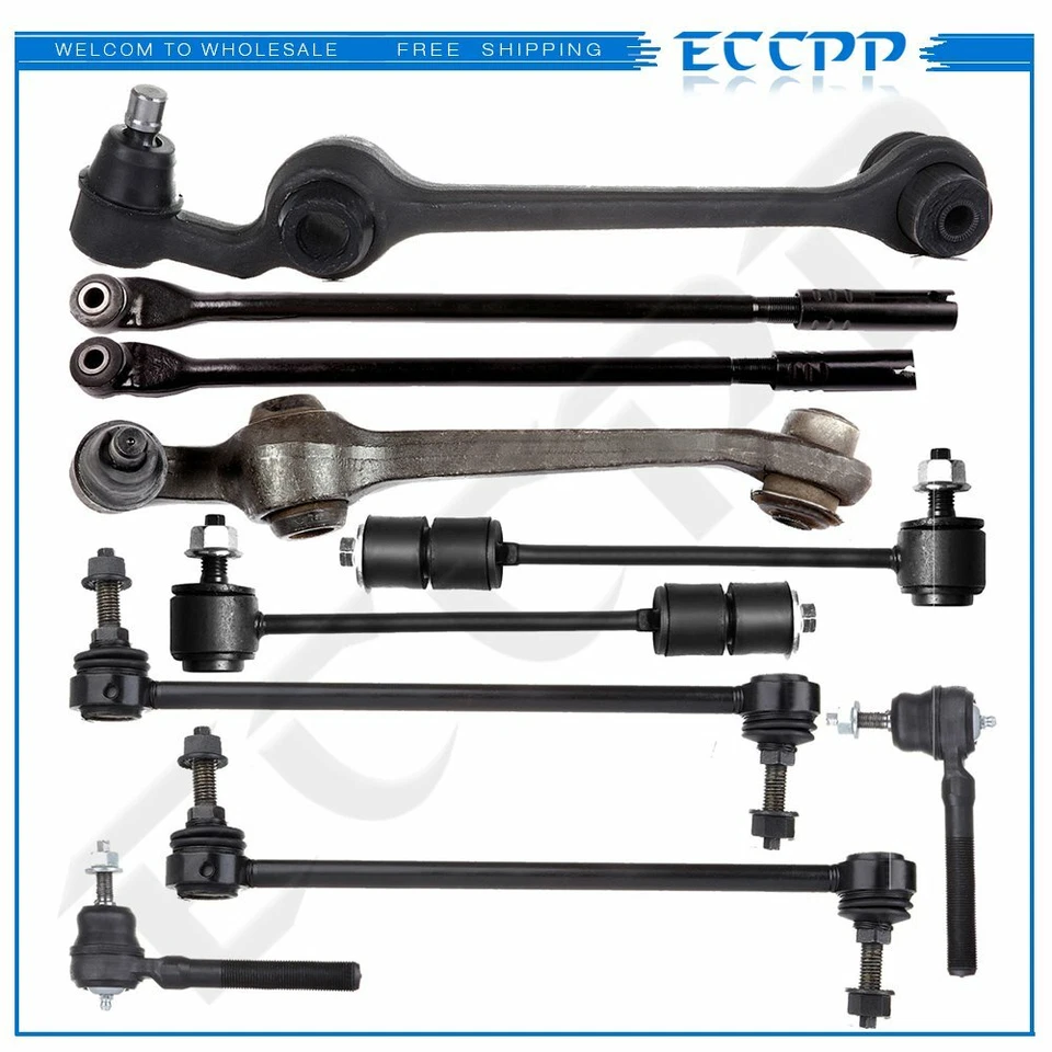 10pcs Front Control Arms Tie Rod Ends For Chrysler 300M Concorde Dodge Intrepid - Image 1 of 4