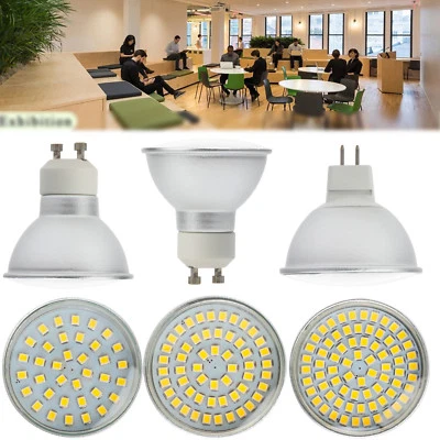 GU10 MR16 LED Spot Light Bulbs 4/6/8 W 3528 SMD 220V 12V 24V Glass Cover Lamps - Image 1 of 4