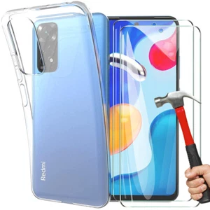 Coque Silicone Redmi Note 11 11S Note 11 Pro 4G/5G Transparent+ Verre Trempé - Photo 1/13