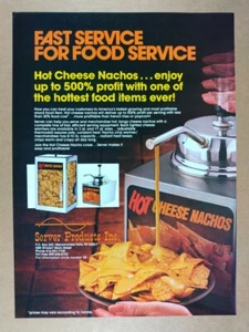 1985 Server Products Hot Cheese Nachos Serving Equipment vintage print Ad - Picture 1 of 1