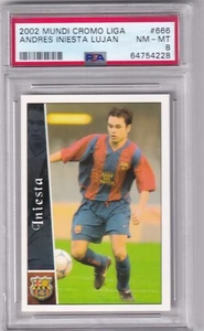 2002 Mundi Cromo League No. 666 Andres Iniesta Lujan Rookie PSA 8 - Picture 1 of 2
