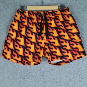 HUGO Boss Swim Trunks Shorts Adult Medium 4" Flames Fire Brief Lined Beach Men's - Picture 1 of 13